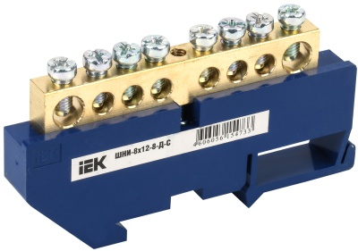 Iek YNN10-812-8D-K07 Шина N "ноль" на DIN-изол ШНИ-8х12-8-Д-С ИЭК