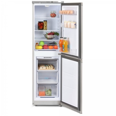 Холодильник Бирюса M420 металлик двухкамерный 125/80л морозилка снизу