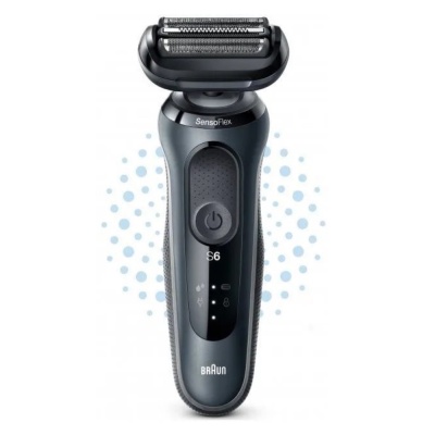Бритва сетчатая Braun Series 6 61-N1000s реж.эл.:3 питан.:аккум. серый/черный