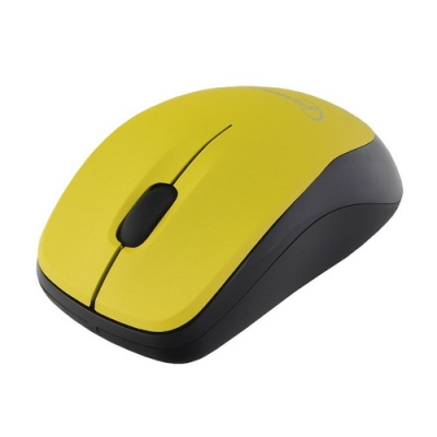 Мышь беспроводная Gembird MUSW-360-LM, 2.4ГГц, лазерный лимон, 2 кнопки+колесо-кнопка, 1000 DPI, батарейки в комплекте, блистер