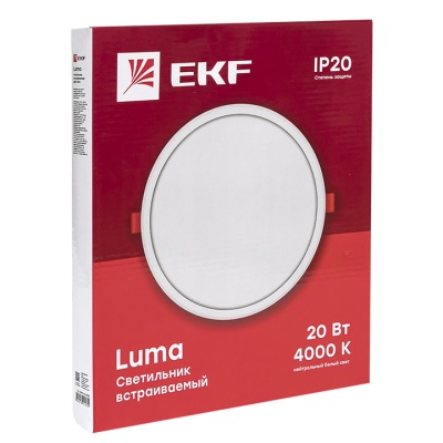 EKF DLL-1009-20-4000 Светильник встраиваемый светодиодный ДВО 1009 20Вт 4000K IP20  Basic