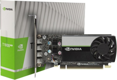 Видеокарта Nvidia Quadro T1000 8GB GDDR6 128-bit 4 x mDP; RTL box (incl: vga, 4xmDP->DP, FH + low profile planks, docs) (900-5G172-2570-000)