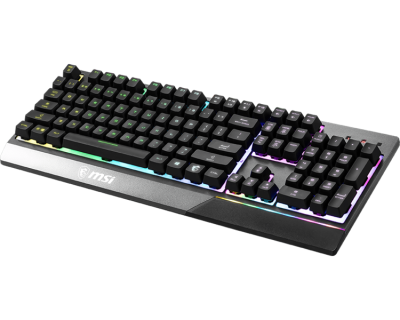 Клавиатра проводная Gaming Keyboard MSI VIGOR GK30, Wired, Mechanical-like plunger switches. 6 zones RGB lighting with several lighting effects.  Anti-ghosting Capability. Water Resistant (spill-proof), Black (S11-04RU236-CLA)