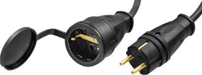 Удлинитель силовой Зубр 55017-30 3x2.5кв.мм 1розет. 30м КГ 20A без катушки черный