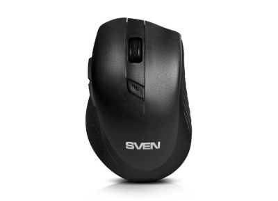 Беспроводная мышь Sven RX-425W чёрная (5+1кл. 800-1600DPI, блист)