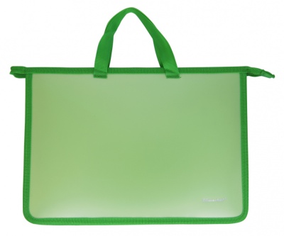 Папка для тетрадей Silwerhof 671949 Gems A4 340х245х40мм 1отд. зеленый пластик на молнии