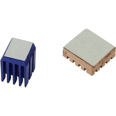 Радиатор ACD RA207 Набор радиаторов ACD Golden (14x12x5mm) + Blue (9x9x12mm) Heat Sink set for Raspberry Pi3 B, Pi3 B+, Pi4