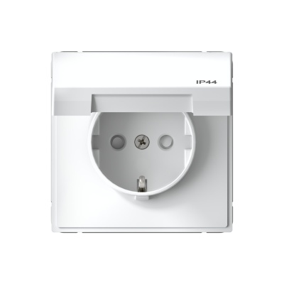 ARTGALLERY РОЗЕТКА с заземлением со шторками с    крышкой 16А, IP44, механизм, быстрозажимные       клеммы, белый