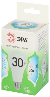 Лампа светодиодная LED 30 Вт 3000Лм 4000К груша нейтральный E27 220-240В LED A65-30W-840-E27 Green Line