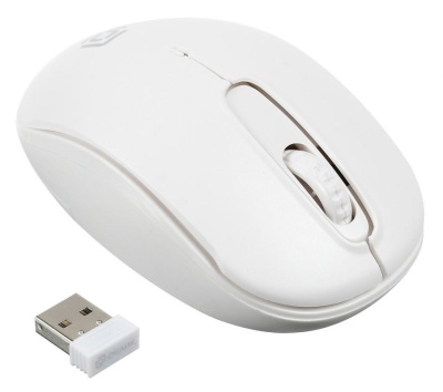 Мышь Оклик 505MW белый оптическая (1000dpi) беспроводная USB (3but)
