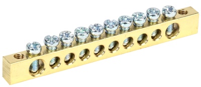 Iek YNN11-10-100 Шина PEN "земля-ноль" 6х9мм 10/2 (10групп/креп по краям) ИЭК