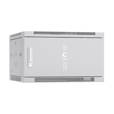 Cabeus SH-05F-6U60/35m Шкаф телекоммуникационный настенный 19" 6U 600x350x368mm (ШхГхВ) дверь металл, цвет серый (RAL 7035) (SH-05F-6U60/35m)