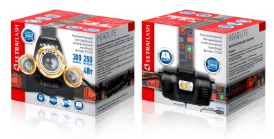 Фонарь налобный Ultraflash E1333 черный 4Вт лам.:светодиод. встроенный аккумулятор (13903)