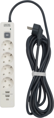 Сетевой фильтр-удлинитель PowerCom SP-01 USB2A1CW 3.0M