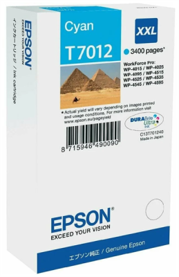 Картридж Epson WP 4000/4500 Series Ink XXL Cartridge Cyan 3.4k (C13T70124010)