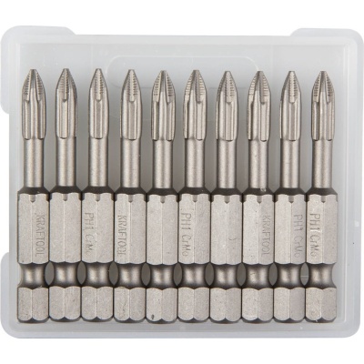 Optimum Line Биты, PH1, 50 мм, тип хвостовика E 1/4", 10 шт в блистере, KRAFTOOL [26122-1-50-10]