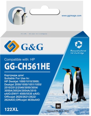 Картридж струйный G&G GG-CH561HE 122 черный для HP DJ 1050A/2050A/3000
