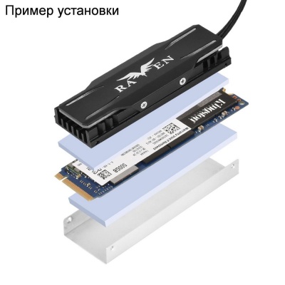 Аксессуары Silverstone G560TP03ARGB010 Комплект охлаждения M.2 SSD cooling kit with ARGB lighting