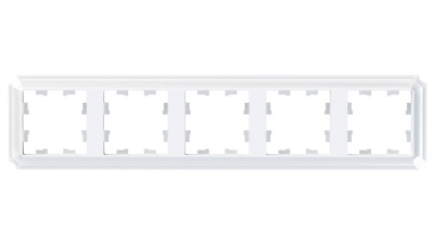 ATLASDESIGN ANTIQUE 5-постовая рамка, универсальная, БЕЛЫЙ