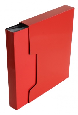 Папка с 80 прозр.вклад. Бюрократ DeLuxe DLVBOX80RED A4 пластик 0.7мм красный в коробе
