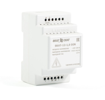 Источник вторичного электропитания SKAT - 12-1,0-DIN 12В, 1А, под АКБ от 1,2Ач