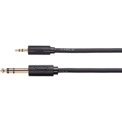 Кабель-адаптер  3.5ST(M)/6.35 ST(M), 3м, Telecom PRO <TAV6165-3M> VCOM Адаптер-переходник Telecom jack 6.35 mm M/Jack 3.5 mm M (TAV6165-3M)