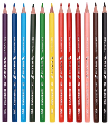 Карандаши цв. Deli EC00807 Super Wings шестигран. тополь 12цв. туба пл.