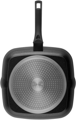 Сковорода-гриль Polaris Monolit 28G квадратная ручка несъемная (без крышки) черный (15264)