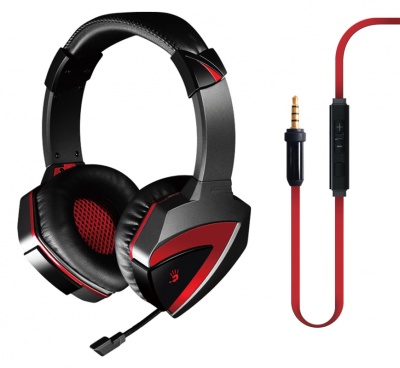 Наушники с микрофоном A4Tech Bloody G500 черный/красный мониторные оголовье (A4TECH G500)