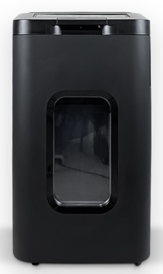 Шредер Heleos АП55-4 черный с автоподачей (секр.P-4) фрагменты 400лист. 55лтр. скрепки скобы пл.карты