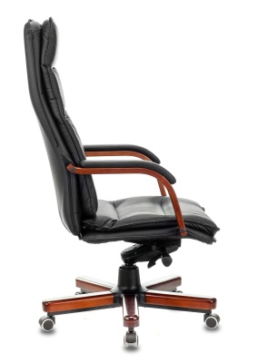 Кресло руководителя Бюрократ T-9927WALNUT черный кожа крестовина металл/дерево