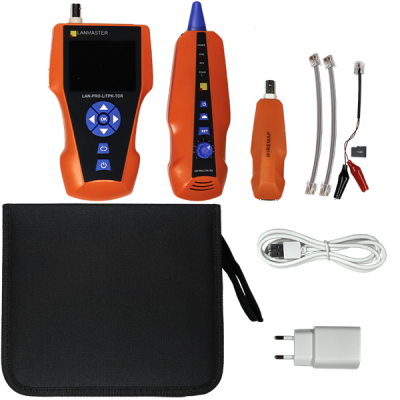 Кабельный тестер с измерением длины, трассировкой кабельных линий и определением POE, с функцией рефлектометра (LAN-PRO-L/TPK-TDR)