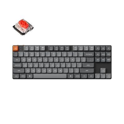 Беспроводная механическая ультратонкая клавиатура QMK Keychron K1 Max, 87 клавиш, Hot Swap, RGB-подсветка, Gateron Red Switch
