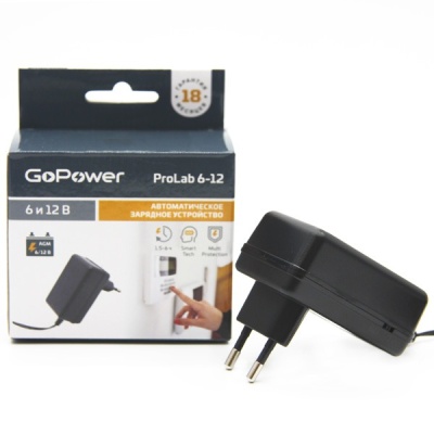 З/У для свинцово-кислотных аккумуляторов 6 и 12V GoPower ProLab 6-12 1.0A (1/100) GoPower ProLab 6-12 00-00015352