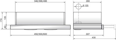 Вытяжка встраиваемая Elikor Интегра 60П-400-В2Л УХЛ 4.2 топленое молоко/топленое молоко управление: кнопочное (1 мотор)