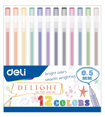 Набор ручек гелев. Deli Delight EG119-12C (12шт)