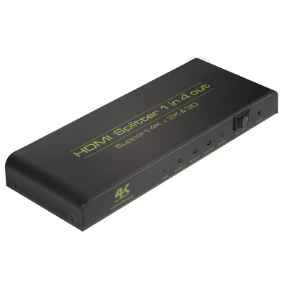 Greenconnect Разветвитель v1.4 HDMI 1на 4 выхода, 4K2K 30Hz /1080p 120Hz + индикация серия Greenline GL-v104C Greenconnect HDMI (f) to 4 x HDMI (f) (GL-v104C)