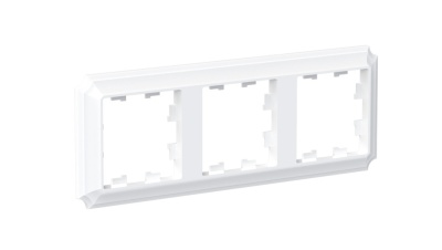 ATLASDESIGN ANTIQUE 3-постовая рамка, универсальная, БЕЛЫЙ