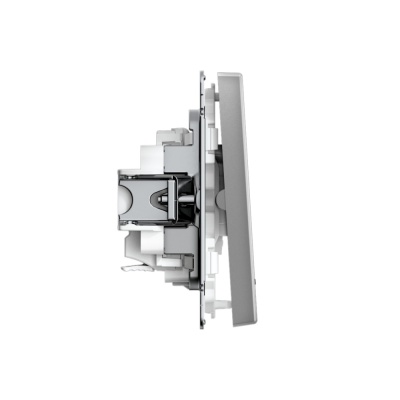 ARTGALLERY 2-клавишный ВЫКЛЮЧАТЕЛЬ с подсветкой, сх.5а, 10АХ, механизм, быстрозажимные клеммы, СТАЛЬ