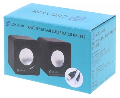 Колонки Оклик OK-331 2.0 черный 6Вт