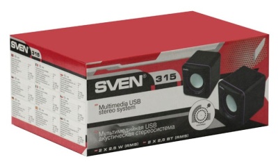 Колонки пластмассовые АС SVEN 315 (5 Вт), чёрный SVEN 315 (SV-0110315BK)