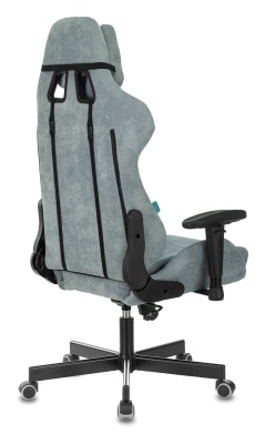 Кресло игровое Бюрократ VIKING KNIGHT Fabric серо-голубой Light-28 с подголов. крестовина металл