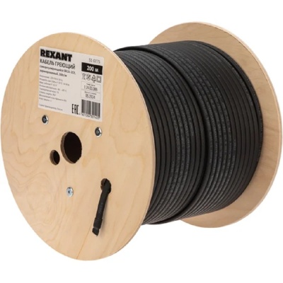 Rexant (51-0275) Кабель греющий (нагревательный) саморегулирующийся SRL16-2CR, экранированный, 16Вт/м, 0,9мм2/105м, 200м