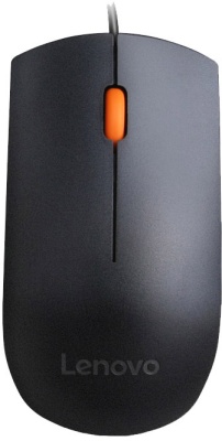 Мышь Lenovo 300 черный/оранжевый оптическая (1600dpi) USB для ноутбука (2but)