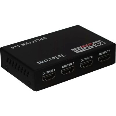 Разветвитель HDMI 1=>4 , каскадируемый , 1.4v+3D Telecom <TTS5020> VCOM Разветвитель Telecom HDMI F/4 x HDMI F (TTS5020)