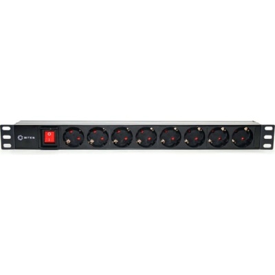 5bites PDU819P-08 Блок розеток  8S / PVC / SWITCH / 1U / 19"