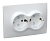 Розетка силовая (2розет.) IEK Кварта (ERK21-K01-16-DM) скрыт. зазем. штор. IP20 белый (упак.:1шт)