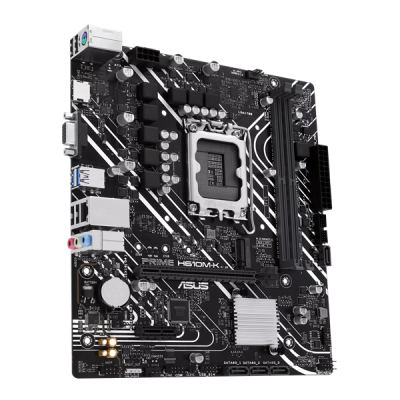 Материнская плата ASUS PRIME H610M-K, LGA1700, H610, 2*DDR5, D-Sub + HDMI, SATA3, Audio, Gb LAN, USB 3.2, USB 2.0, COM*1 header (w/o cable),mATX ; 90MB1GA0-M0EAY0 (PRIME H610M-K)