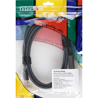 Кабель miniDisplayPort M-> HDMI M 4K@60Hz 1.8m Telecom,оплетка (TA562M-1.8M) VCOM Кабель-переходник Telecom Mini DisplayPort M/HDMI M (TA562M-1.8M)