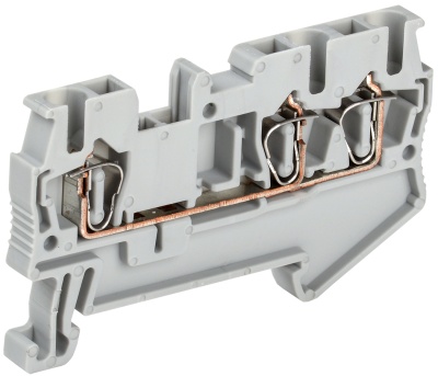 Iek YZN11-3-002-K03 Клемма пружинная КПИ 3в-2,5 3 вывода 31А серый IEK